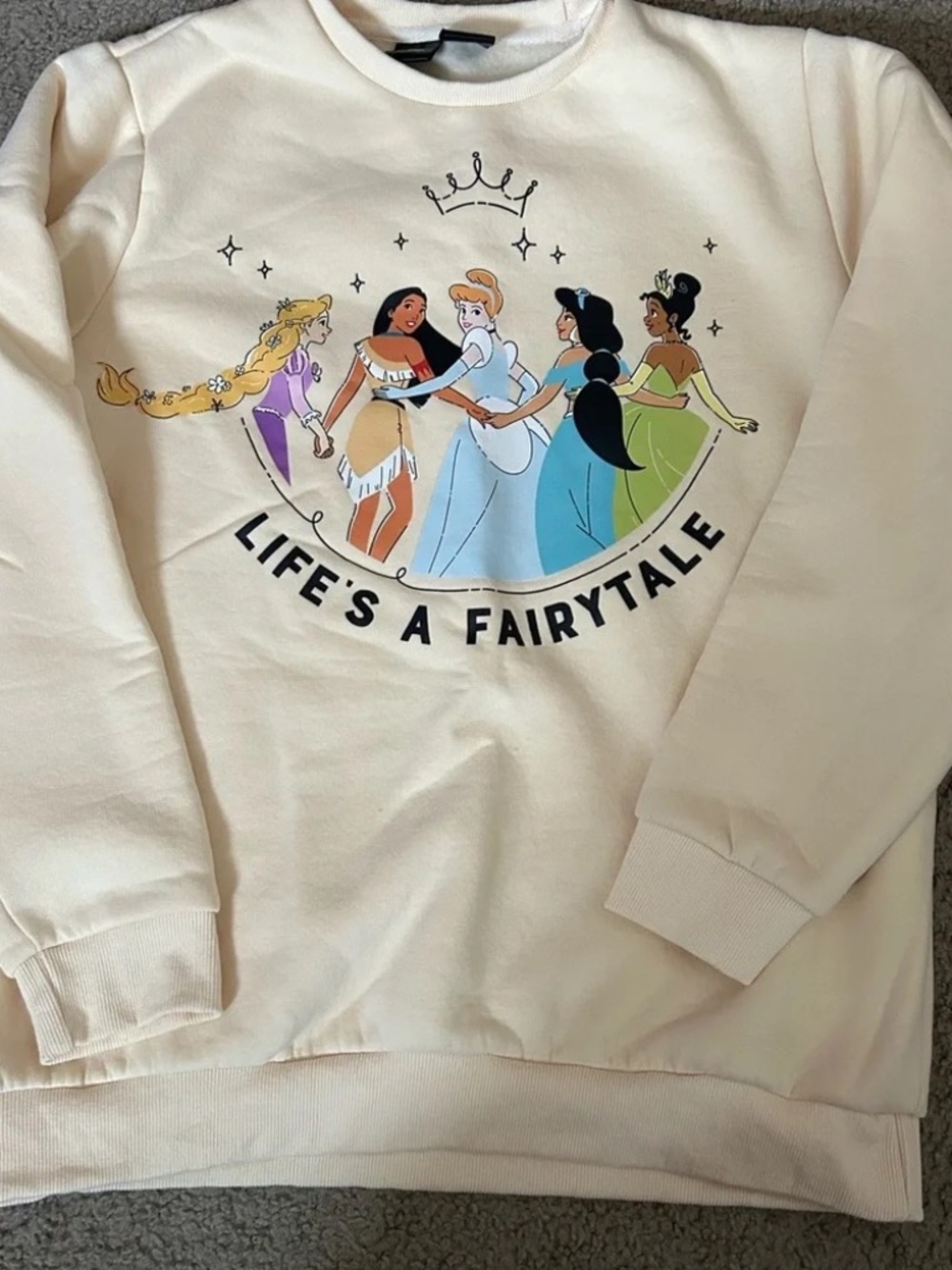 Cakeworthy Disney Cream Sweatshirt with Princess Design
